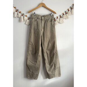 UO BDG High Rise Extreme Baggy Barrel Jeans Olive Denim Cotton Relaxed Grunge 27